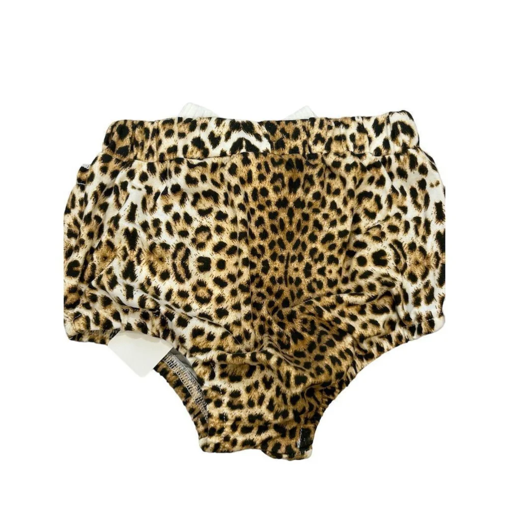 Shein Kids Baby Girls Leopard Print Heart Graphic Outfit Set 3-6M Multicolor